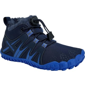 Home Zimski otroški čevlji tipa barefoot Snego Modri 33 EU – topli, lahki, proti zdrsu, mehka podložena notranjost, okrepljena konica anti-collision, globok profil podplata za sprehode in pohodništvo