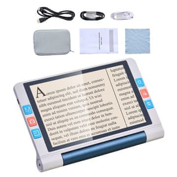 VEVOR Digitalna povečevalna naprava 203 mm zaslon na dotik, elektronska video povečevalka, 222x148x24 mm