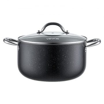 VEVOR Aluminijasta lonec za juho 5.7 L s steklenim pokrovom