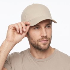 Moška športna kapa s vizirjem Full Cap bež 59 cm iz 97% bombaža in 3% elastana, zaprta zadnja stran, elastična, dihljiva, odporna proti deformacijam, za velike glave