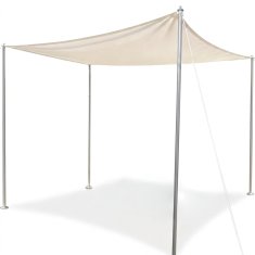 Kvadratno senčno jadro 2,5 x 2,5 m dihajoča tenda iz HDPE 185 g/m² z anti-UV zaščito, D-obroči iz nerjavnega jekla 304 in okrepljenimi robovi za vrt, teraso, balkon ali kampiranje bela