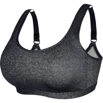 SHEKINI športni nedrček bralette bustier za fitnes jogo in trening dihajoč mrežast brez kitov nizka opora nastavljive naramnice zapenjanje na hrbtu iz mešanice bombaža siva velikost M