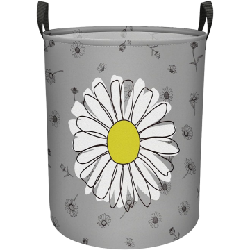 Koš za perilo Organizator igrač Otroška soba Siv 40 x 50 cm poliester samostojen zložljiv z okrepljenimi ročaji za shranjevanje igrač kock oblačil brisač odej v kopalnici spalnici pralnici