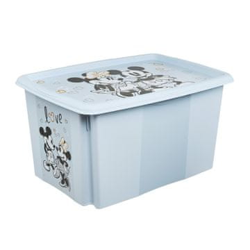 keeeper Karolina Mickey Mouse škatla za shranjevanje s pokrovom, 45l, modra