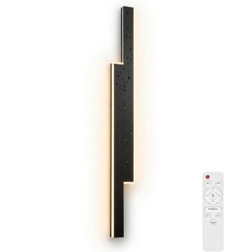 Stenska LED svetilka 100 cm črna z daljinskim upravljalnikom IP65 vodoodporna 25 W 2800 lm nastavitev barve svetlobe 3000 K-6000 K zatemnitev 10-100 % pomnilnik železo in akril za vrt in teraso