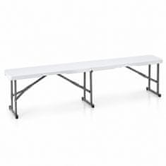 Aga Vrtna zložljiva klop 180x28x43,5 cm Bela