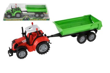 Teddies Traktor z dvigalom in samovozom, plastika 35cm, 2 barvi na vztrajniku v blister pakiranju