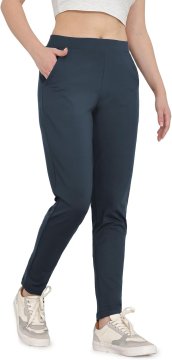 Ženske poslovne hlače Skinny Fit elegantne elastične modre velikost 29 M z elastanom, dihajoče tkanine, stabilnim elastičnim pasom in dvema sprednjima žepoma za pisarno in vsak dan