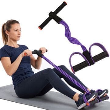 sarcia.eu Vadbeni ekspander, gumijasti uporovni trak, elastična vrv za vadbo, naprava za trebušnjake, fitnes trakovi, elastični pedal