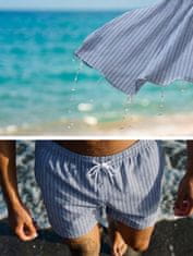 Nikcorp Moške kopalne kratke 2 v 1 s kompresijo, hitro sušeče modre, tehnična tkanina, dolžina hlačnice 15 cm, dva stranska žepa, elastičen pas z vrvico, za plavanje in plažo, 2XL