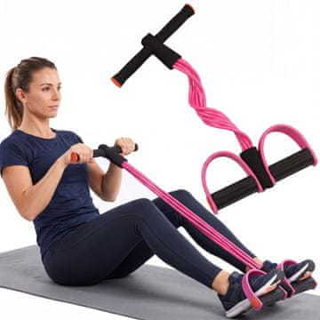 sarcia.eu Vadbeni ekspander, gumijasti uporovni trak, elastična vrv za vadbo, naprava za trebušnjake, fitnes trakovi, elastični pedal