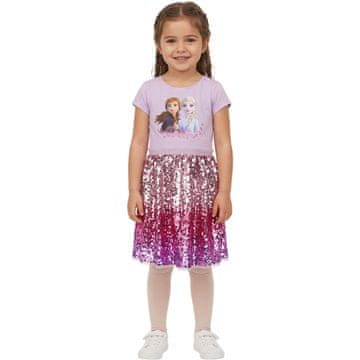 Princeska obleka za deklice Bleščeča svečana elegantna roza 110 cm s kratkim rokavom in vezenimi detajli za rojstne dneve, plese, karnevale in praznike, iz poliestra in bombaža, pranje do 30°C