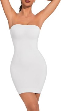 Ženska modelirna kombinerka Tummy Control – brezšivna, 360-stopinjska podpora za pas in trebuh, 3D zaključek v predelu zadnjice, nedrseči spodnji rob, 92% najlon, 8% spandex, bela, 2XL