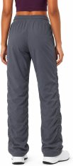 Ženske športne hlače za jogging dolge hitro sušeče temno sive XL, 90% najlon 10% elastan, nastavljiv pas z vrvico, nastavljiv spodnji del hlačnice, 2 žepa, za višine od 177 cm, pomlad poletje