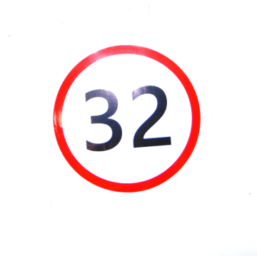 Nalepka z omejitvijo hitrosti 32 km/h
