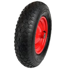 Kolo za samokolnico 4.00-8 2PR z rdečim platiščem, os 12 mm
