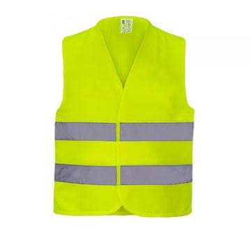 Fluorescentno rumen opozorilni jopič z dvema odsevnima ježkoma, velikost XL