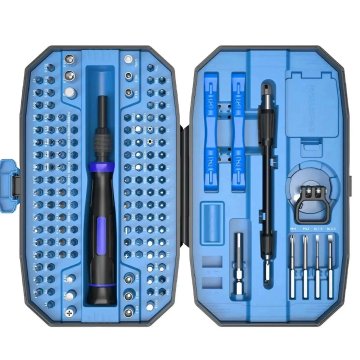 KJB Precizni komplet izvijača in nastavkov za elektroniko, 152 v 1, moder kovček