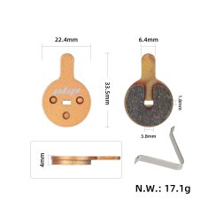 KUGOO Sintrane zavorne ploščice ULIP za Kugoo G2 Pro – 22,4 × 33,5 × 4,0 mm