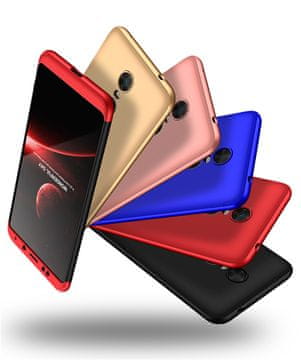 360 Ovitek 360 3v1 za Xiaomi Redmi 5 Plus črne in modre barve