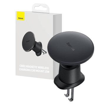 BASEUS CW01 15W MagSafe magnetni avtodržalnik z induktivnim polnjenjem črne barve C40141001111-00