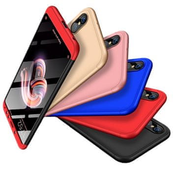 360 360 3v1 ovitek spredaj + zadaj za Xiaomi Redmi Note 5 črno-srebrn