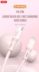 XO hitri kabel za iPhone NB-Q226A USB-C - Lightning 1m 27W bel, mehak