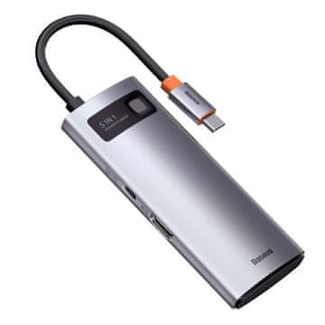 BASEUS Priklopna postaja Metal Gleam HUB 5v1 USB-C PD 100W HDMI 4K 3xUSB 3.0 WKWG020013