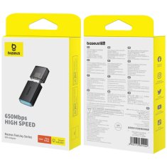 BASEUS FastJoy USB WiFi omrežna kartica za zunanji računalnik 5GHz 650Mb/s