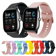 HURTEL Silikonski pašček 20 mm črne barve za Amazfit BIP GTS 2 3 4 Mini PRO