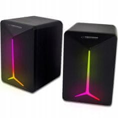 Esperanza ZVOČNIKI 2.0 USB LED RAINBOW FREVO EGS105