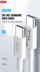 XO NB-Q190A hitri PD kabel USB C - USB C 1m 60W bel