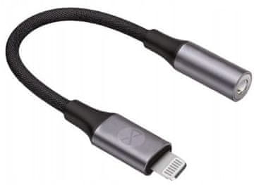 Forever Adapter za avdio mini jack 3,5 mm - Lightning za iPhone črne barve