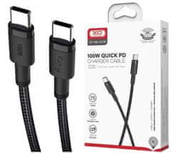 XO Kabel NB-Q199 PD USB-C - USB-C 1,5 m 100 W črne barve