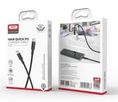 XO Kabel NB-Q199 PD USB-C - USB-C 1,5 m 100 W črne barve