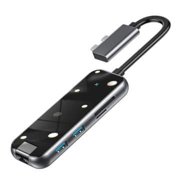 BASEUS HUB 8v1 2xUSB3.2 2xHDMI 4K SD RJ45 USB C 100W MacBook Pro 13 15 16 Air CAHUB-FZ0G