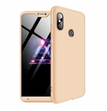 360 360 3v1 ovitek spredaj + zadaj za Xiaomi Mi A2 Lite zlate barve