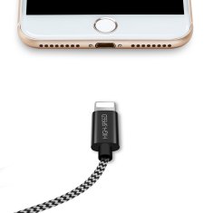 Dux Ducis K-ONE najlonski kabel Lightning 2 m črne barve