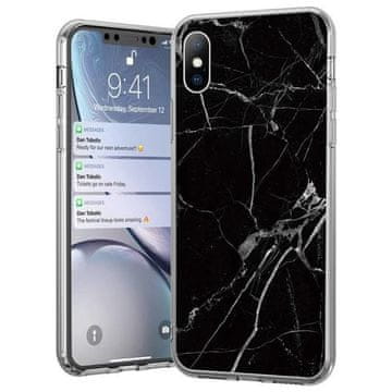 WOZINSKY Ovitek Marble za Xiaomi Mi Note 10 Lite črne barve