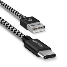 Dux Ducis K-ONE najlonski USB-C kabel 2 m črne barve