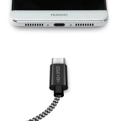 Dux Ducis K-ONE najlonski USB-C kabel 2 m črne barve