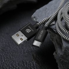 Dux Ducis K-ONE najlonski USB-C kabel 3 m črne barve