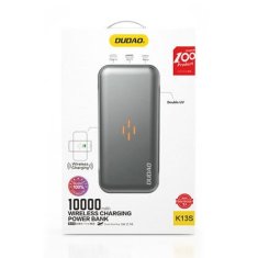 DUDAO prenosna baterija 10000mAh QI USB K13s črna
