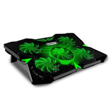 HLADILNA PODLOGA ZA PRENOSNIK 10-17" 5XWENT LED OSVETLITEV OZADJA 2xUSB M555065BK