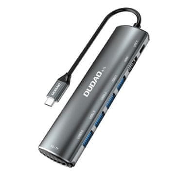 DUDAO 8v1 HUB USB C PD HDMI 4K SD micro SD 4x USB 3.2 Gen 1 siv A15 siv