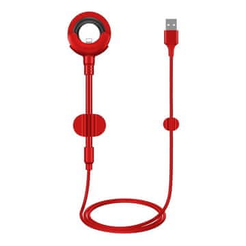 BASEUS O-type 2v1 USB Lightning kabel s kompletom sponk + avto držalo rdeče barve