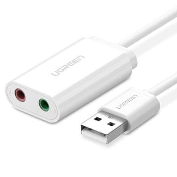 Ugreen zunanji USB adapter za zvočno kartico za slušalke in mikrofon 30143 US205