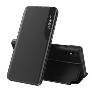 HURTEL Ovitek iz eko usnja za Xiaomi Redmi Note 9T 5G črne barve