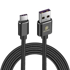 Dux Ducis PREMIUM K-MAX USB-C QC3.0 5A kabel 1m črne usnjene pletenice