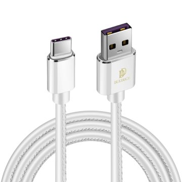 Dux Ducis PREMIUM K-MAX USB-C QC3.0 5A 1m kabel bel z usnjenim ovitkom